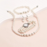 Set Reloj de lujo pulsera,collar, pendientes  con perlas para mujeres - Image 2