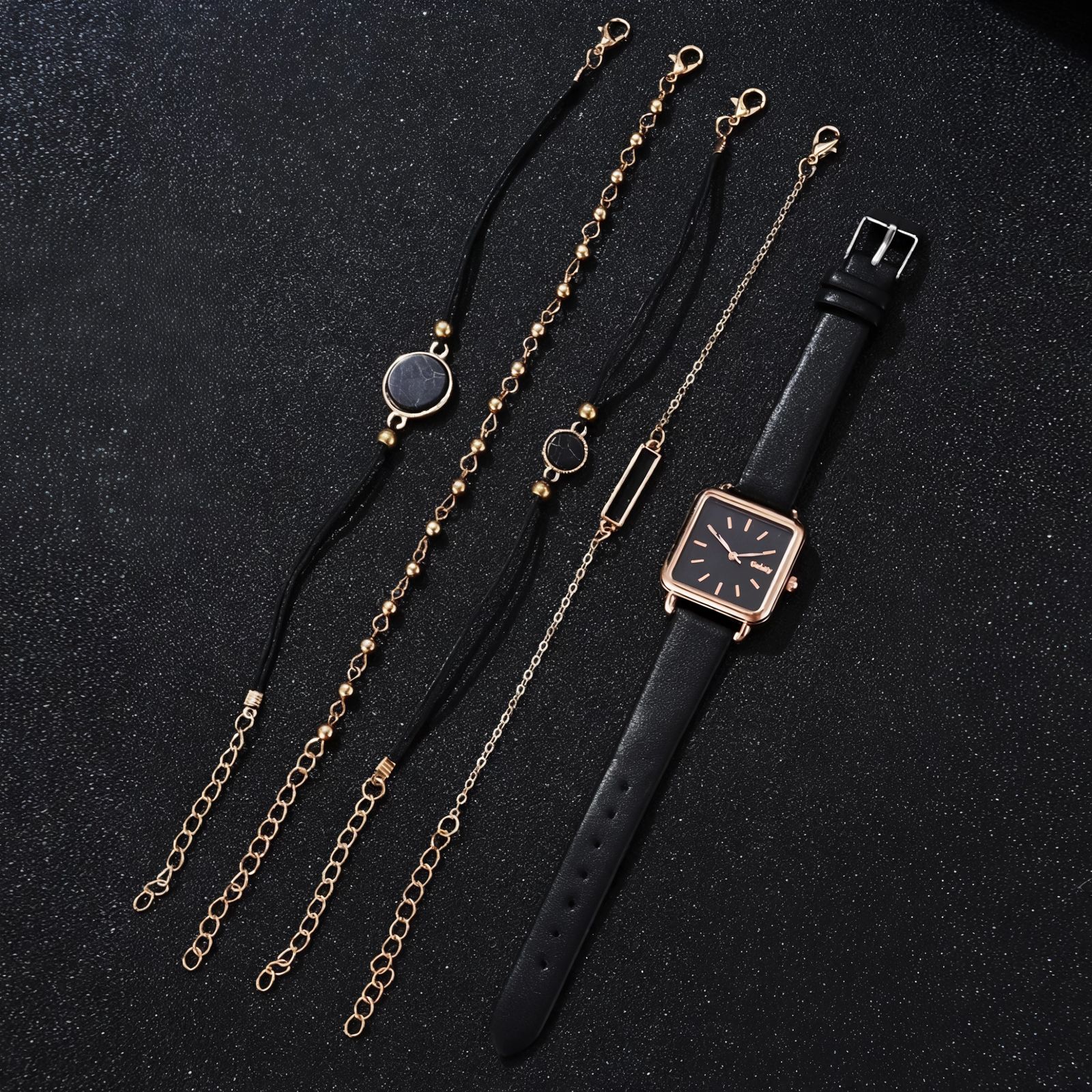 Set de reloj + 4 pulseras de quarzopara damas - Imagen 2