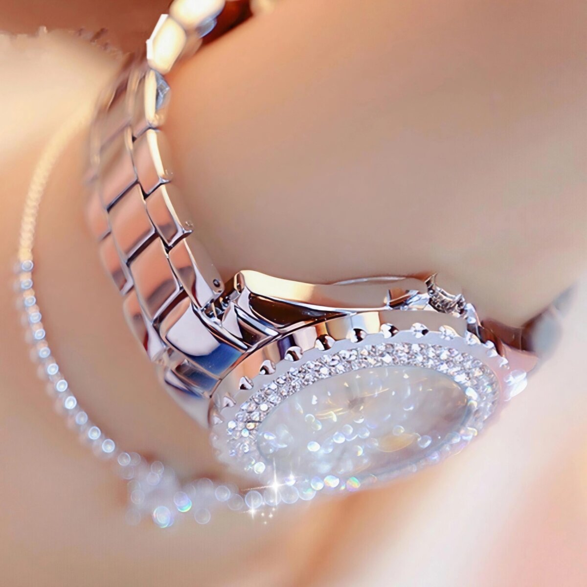 Reloj de mujeres de plata de aleación de acero + pulsera - Image 2