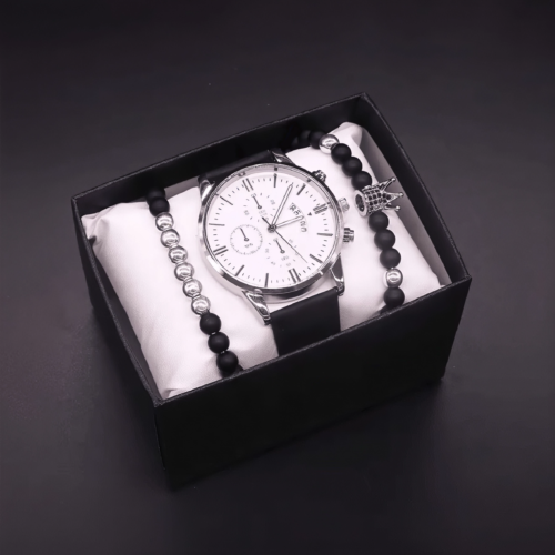 Set de reloj + 2 pulseras para hombres