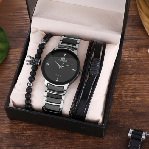 Set de reloj deportivo con pulseras para hombres