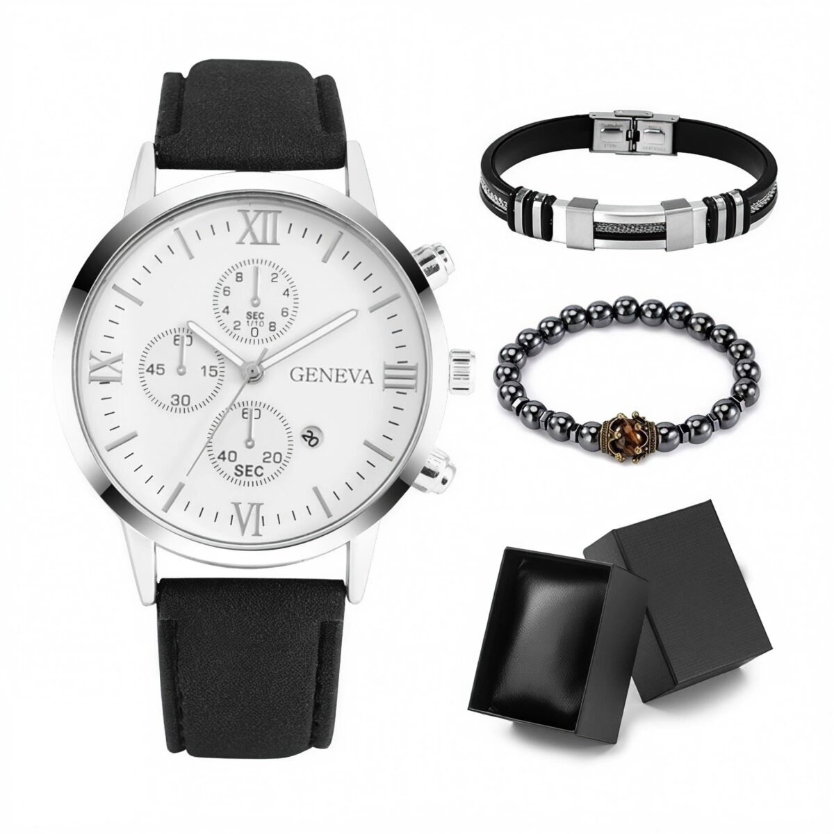 Set de reloj para hombres ,pulsera de acero inoxidable - Image 3