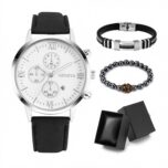 Set de reloj para hombres ,pulsera de acero inoxidable - Image 3