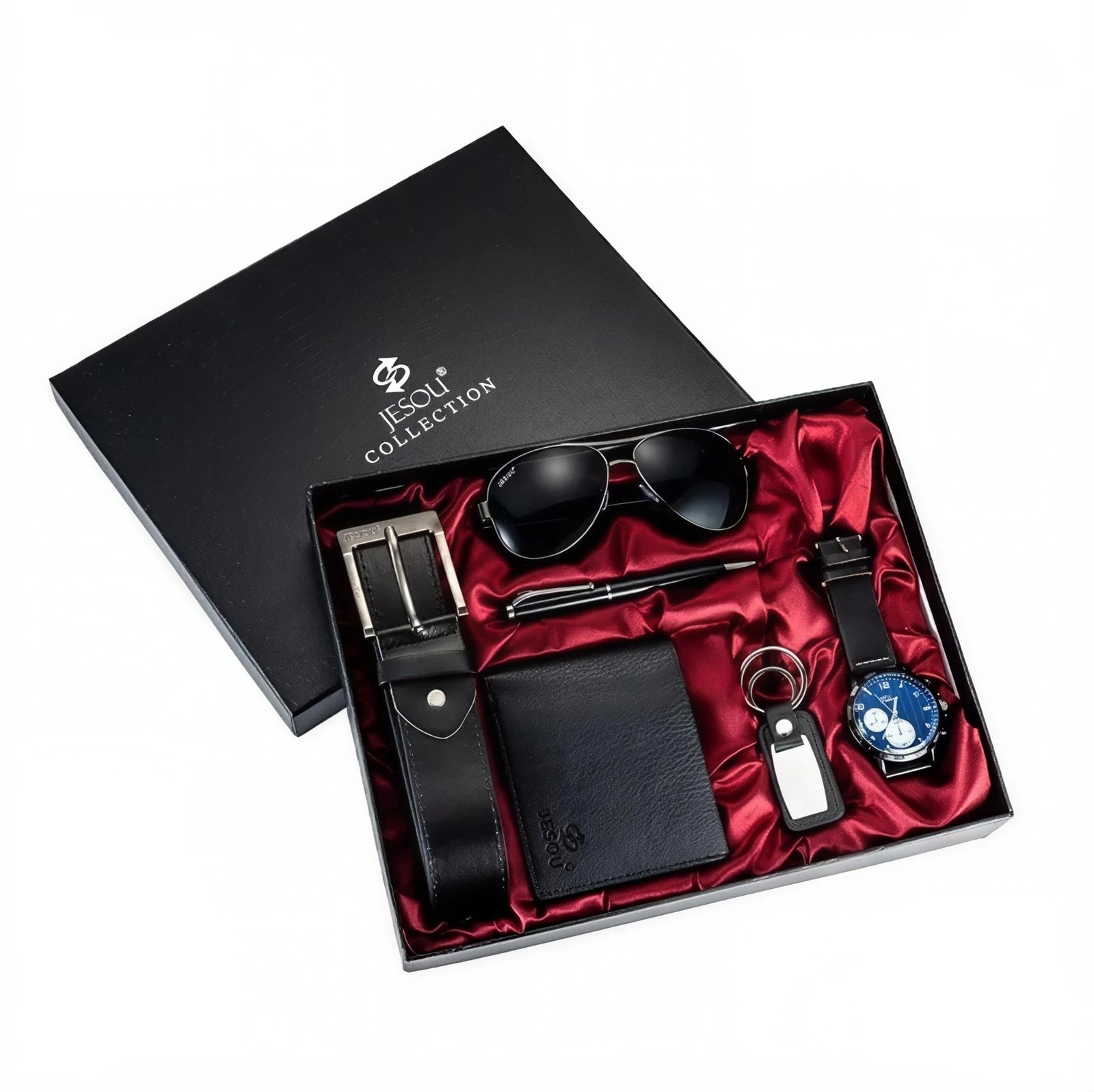 Set Moda Hombres -reloj-cinturón -Bolígrafo- Gafas solares y otro