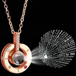 Collar con colgante te amo 100 idiomas