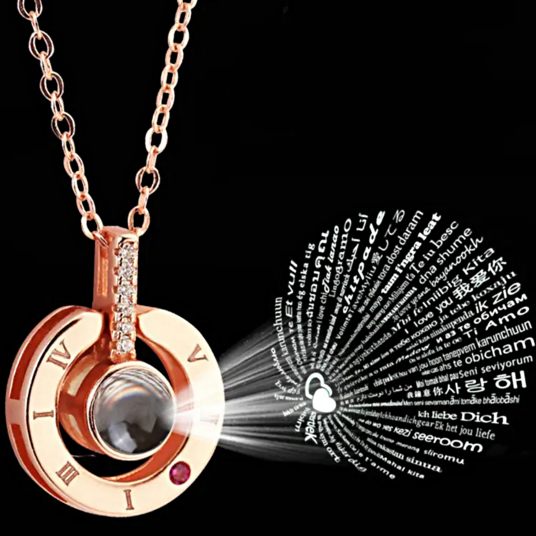 Collar con colgante te amo 100 idiomas