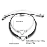 Pulsera Trenzada Corazón Hueco – Kit Joyería Ajustable Unisex - Image 3