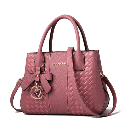 Bolso tote de mano de piel sintética con lazo de lujo para mujer , diseño a la moda