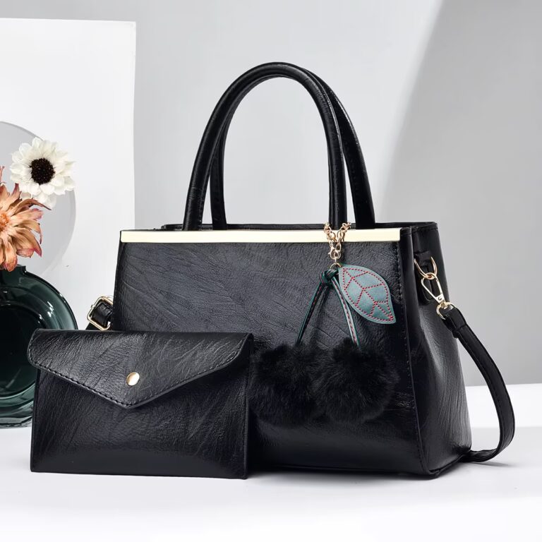 Bolso tote bag Bateli gran capacidad PU impermeable negro clásico Ecuador