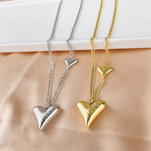 Collar Kisswife de Corazón en Acero Inoxidable – Joyería Amor Largo