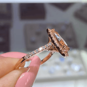 Anillo de diamante forma de gota compromiso - Image 2