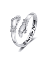 Anillo abrazo diamante ajustable – joya simbólica amor eterno - Image 2