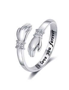 Anillo abrazo diamante ajustable – joya simbólica amor eterno - Image 2