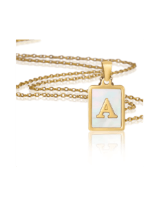 Collar colgante inicial mujer – cadena acero inoxidable elegante - Image 3