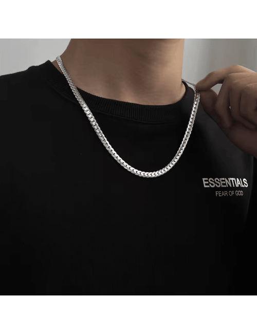 Collar de acero inoxidable 2024 plata 18K - Imagen 2