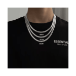 Collar acero inoxidable plata 18K – joya elegante y duradera