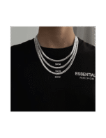 Collar acero inoxidable plata 18K – joya elegante y duradera