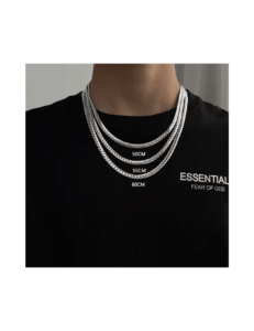 Collar acero inoxidable plata 18K – joya elegante y duradera