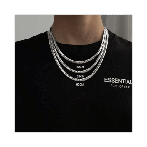 Collar acero inoxidable plata 18K – joya elegante y duradera