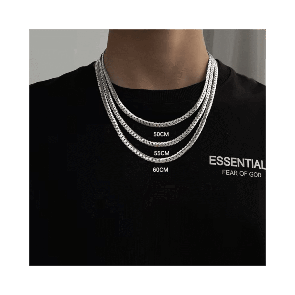 Collar acero inoxidable plata 18K – joya elegante y duradera