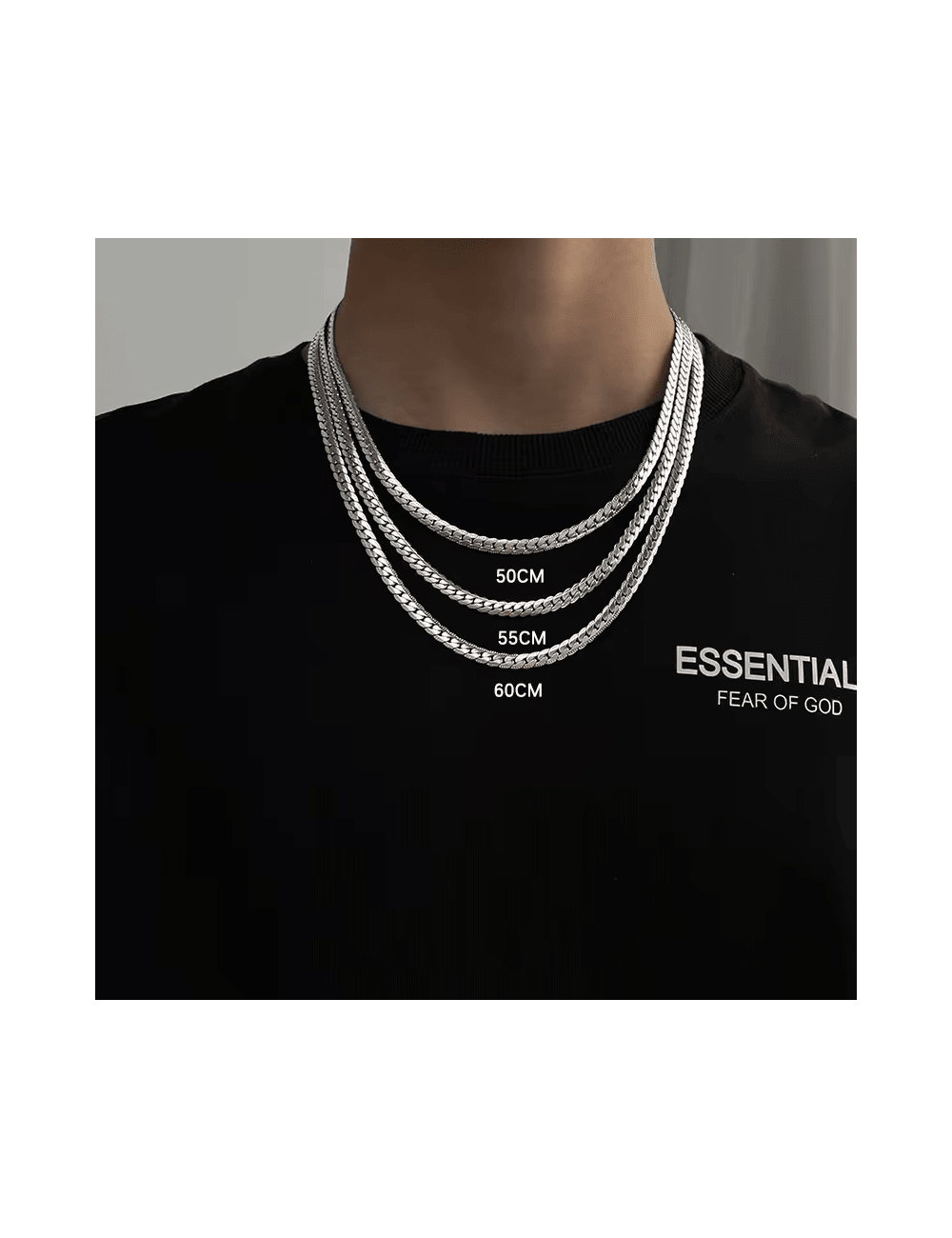 Collar de acero inoxidable 2024 plata 18K