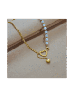 Collar de encanto con  accesorios del corazón de la cadena de las perlas - Image 3