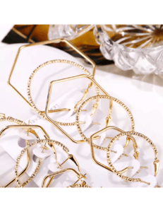 Conjunto pendientes hexágonos  para mujeres - Image 2
