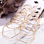 Conjunto pendientes hexágonos  para mujeres