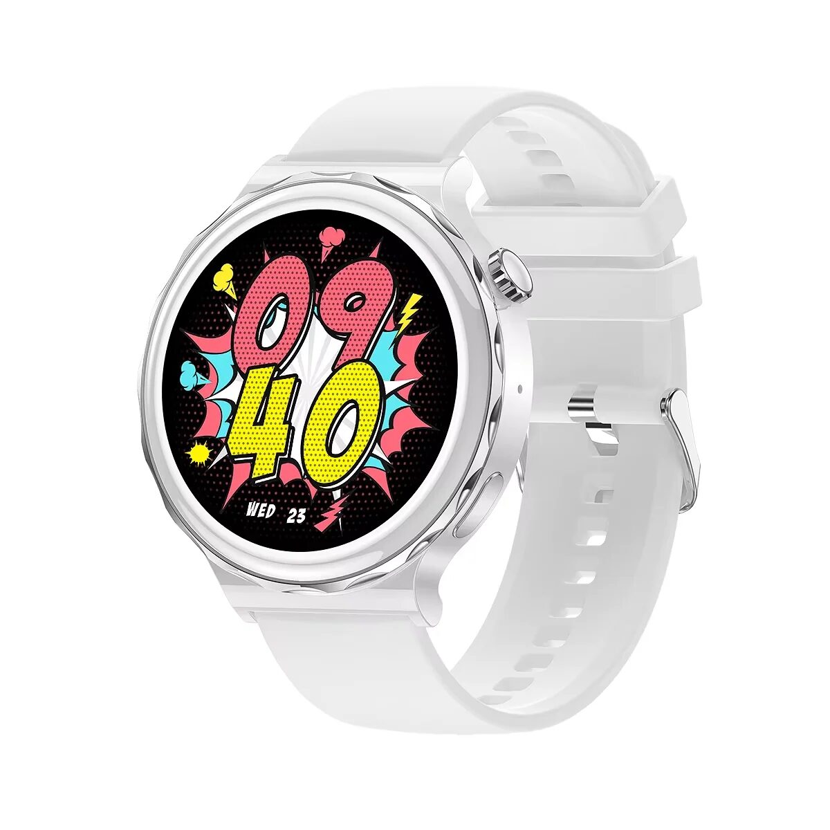 smartwatch HK43M mujer Ecuador — pantalla 1.85 táctil llamadas Bluetooth correa silicona rosa MYSTOREC