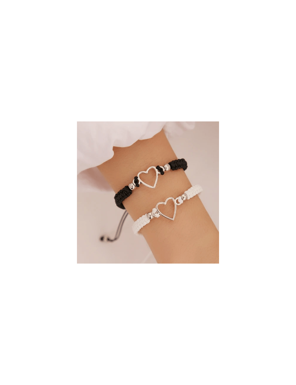 Kit pulsera de corazón hueco trenzado