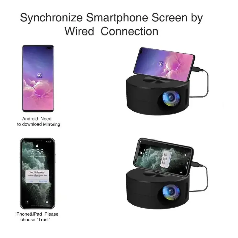 Mini proyector portátil movil 4k 1080P - Imagen 3