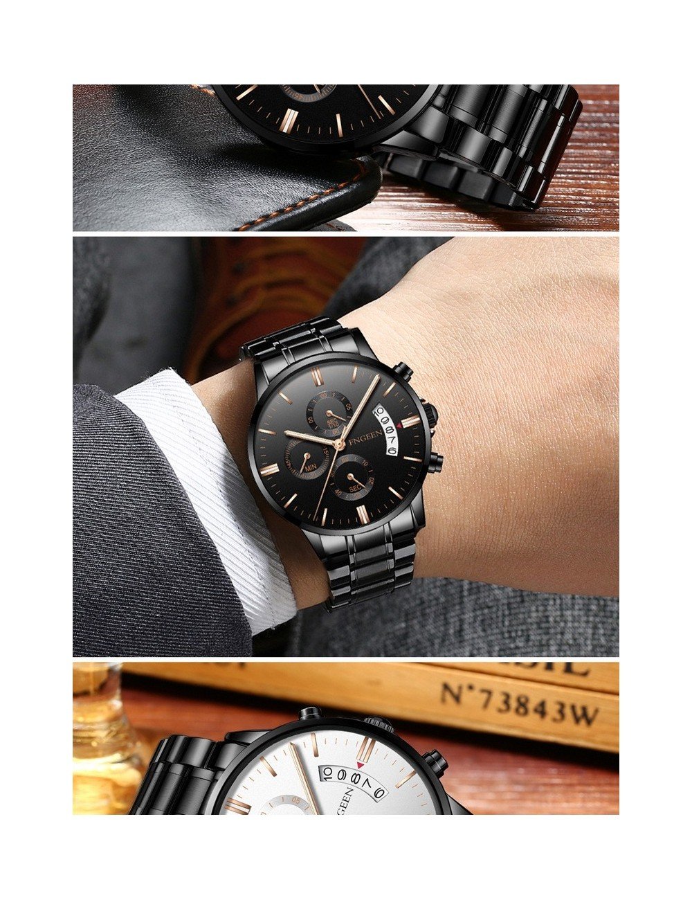 Reloj del pulsera de cuarzo clásico para hombres - Imagen 2