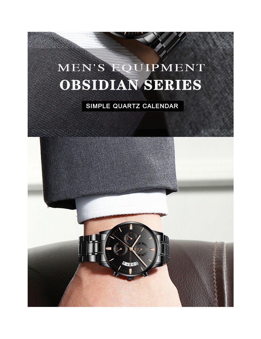 Reloj del pulsera de cuarzo clásico para hombres - Imagen 3