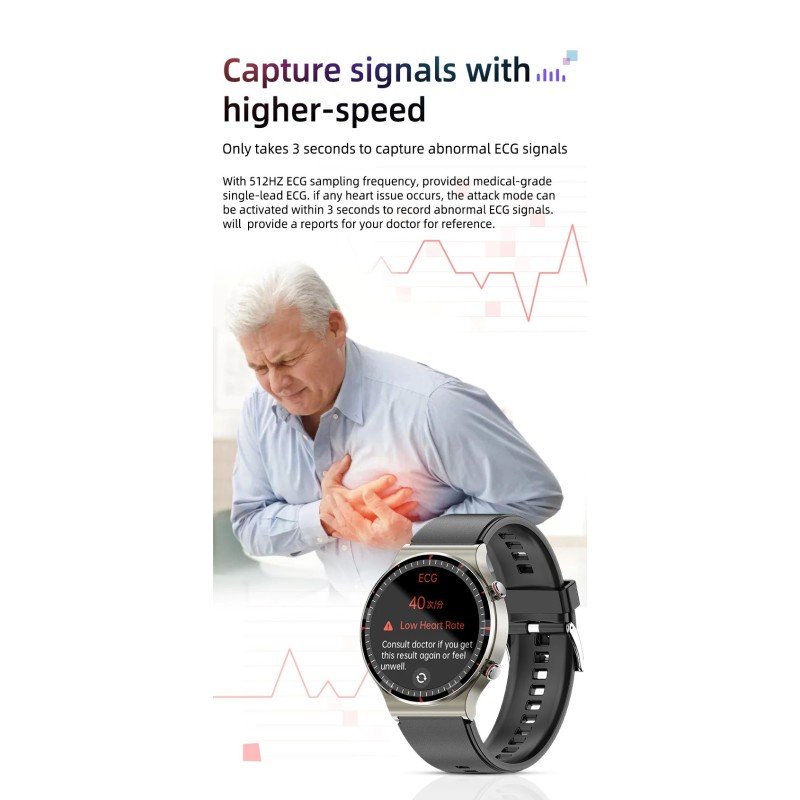 Reloj inteligente Certificación médica G08M con monitor ECG - Imagen 3