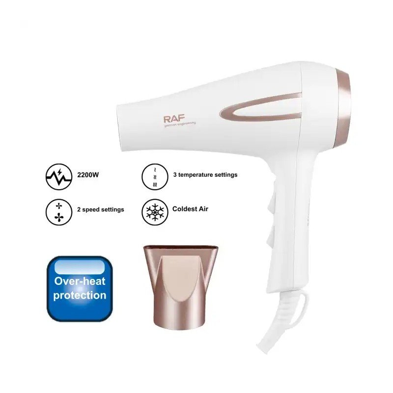 Secador de cabello iónico con 3 configuraciones