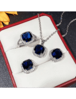 Set de collar colgante de circonia para mujer