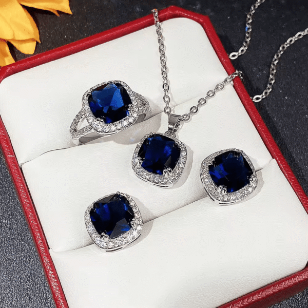 Set de collar colgante de circonia para mujer