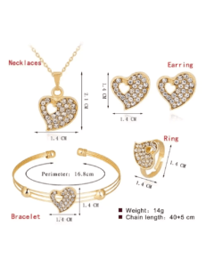 Set de corazón de cristal para mujer - Image 3