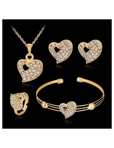 Set de corazón de cristal para mujer