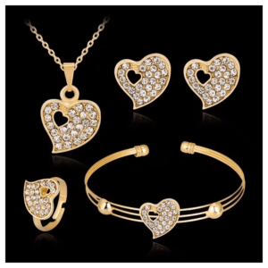Set de corazón de cristal para mujer