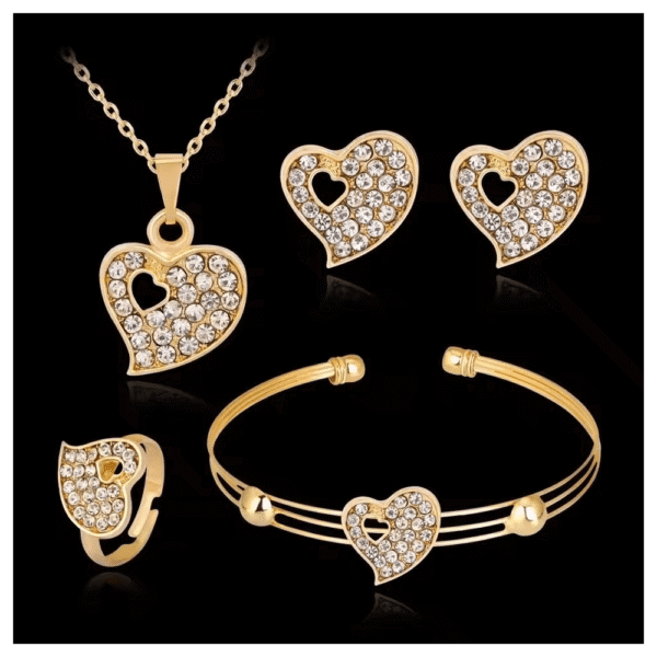 Set de corazón de cristal para mujer