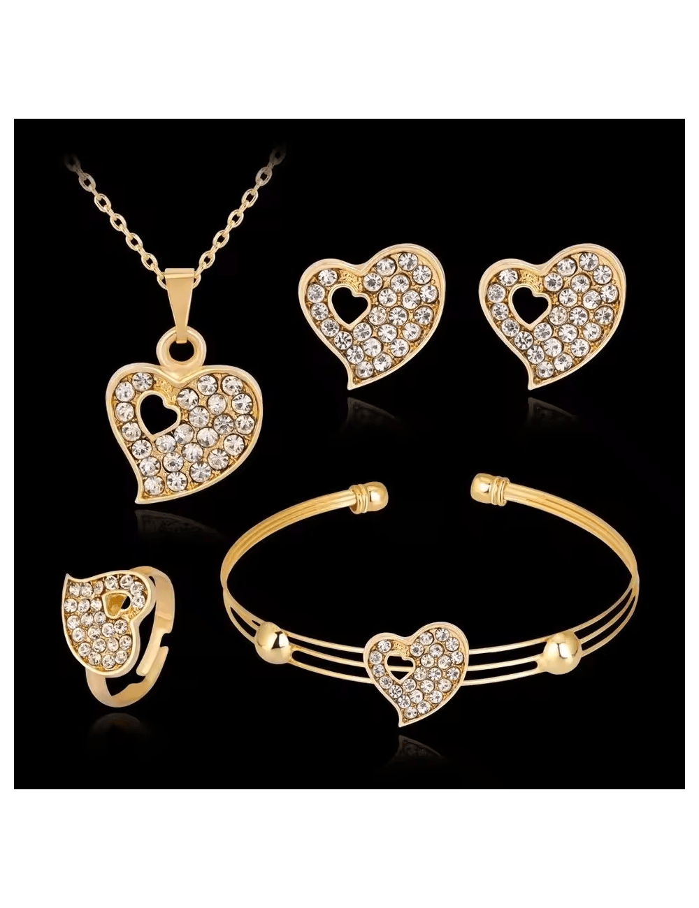 Set de corazón de cristal para mujer