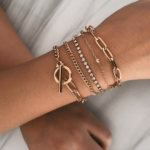 Set de pulsera  capas con diamante de imitación