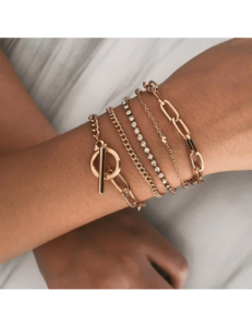 Set de pulsera capas con diamante de imitación