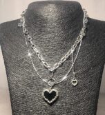 Collar colgante moda coreana de corazón de amor para mujer - Image 4