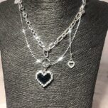 Collar colgante moda coreana de corazón de amor para mujer - Image 5