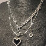 Collar colgante moda coreana de corazón de amor para mujer - Image 3