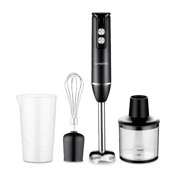 Batidora de mano LumaBella 500W — eje acero inoxidable y diseño anti‑salpicaduras Ecuador MYSTOREC