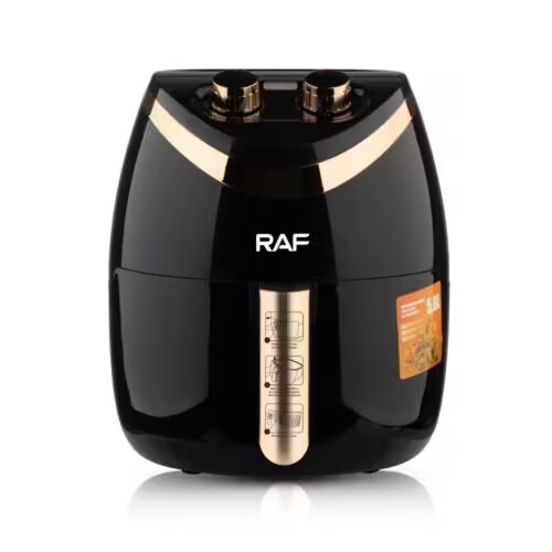 Freidora de aire 5 litros RAF — canasta antiadherente 1500W acero inoxidable Ecuado