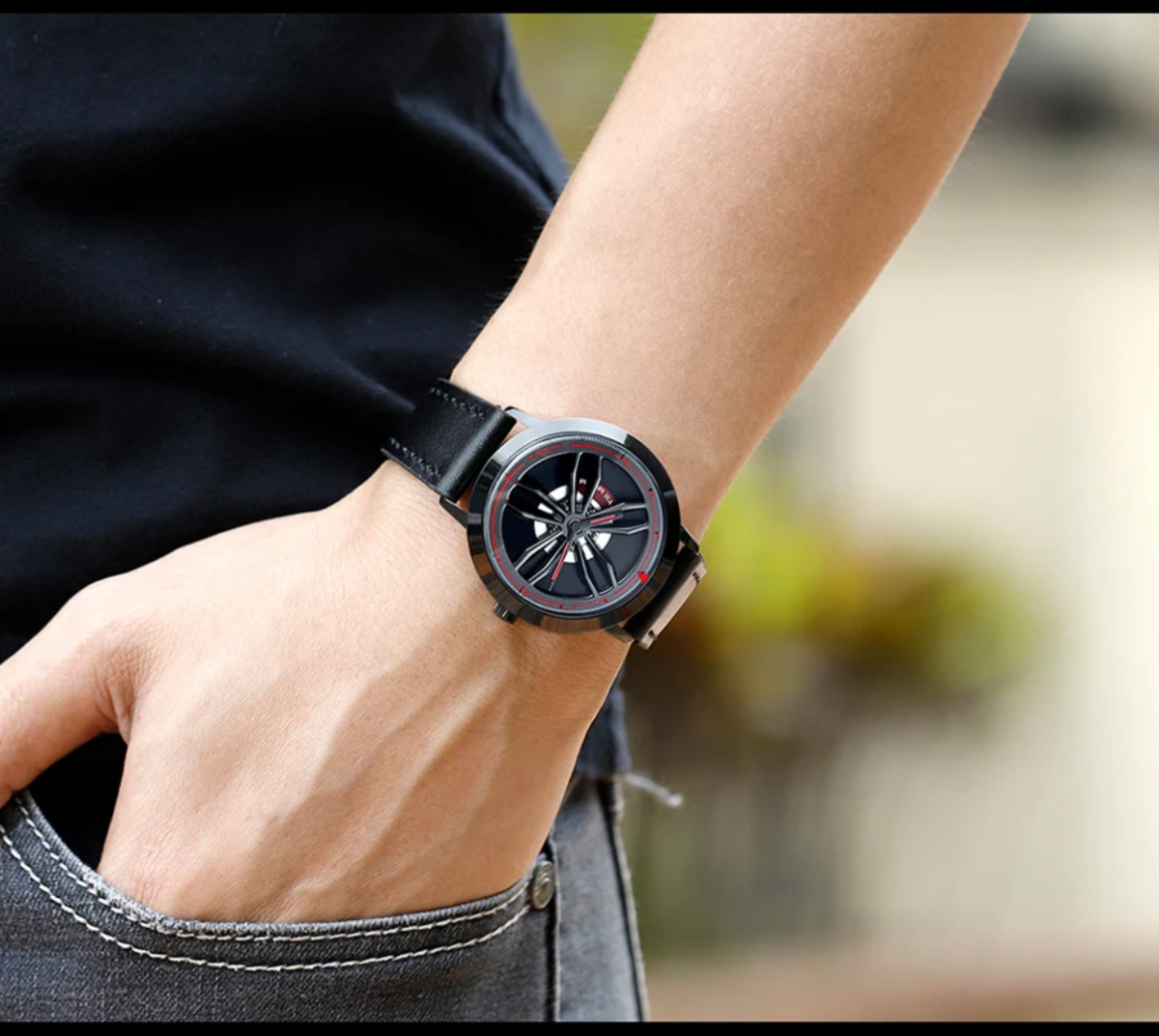 Reloj SANDA giratorio 3D con volante  para Hombres - Image 3